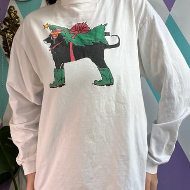 Vintage The Black Dog Christmas 1993 Graphic Long Sleeve Tee