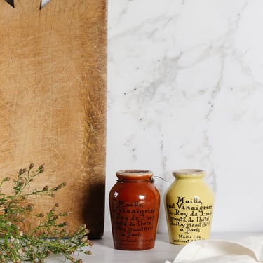 vintage french mustard jar with hand written typography