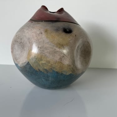1990's Polos Vintage Sculptural Art Studio Pottery Vase 