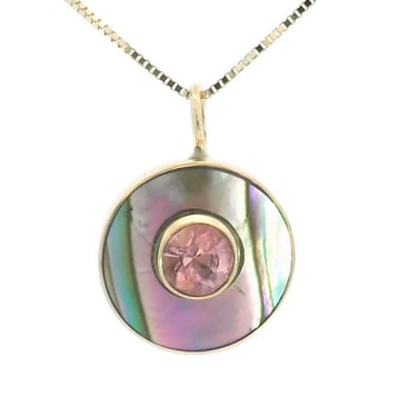 California Tourmaline and Abalone Cerclen Necklace