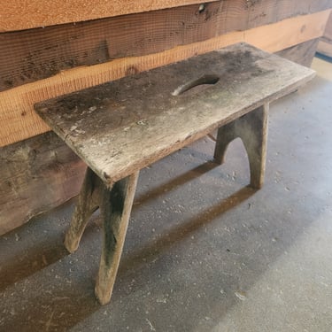 Vintage Wooden Stool 22.25" x 16" x 8.5"