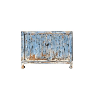 Distressed Blue 2 Doors Credenza Sideboard Console Table Cabinet ws4467E 