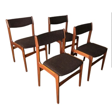 Set of 4 Mid Century Danish Modern Teak Dining Chairs 