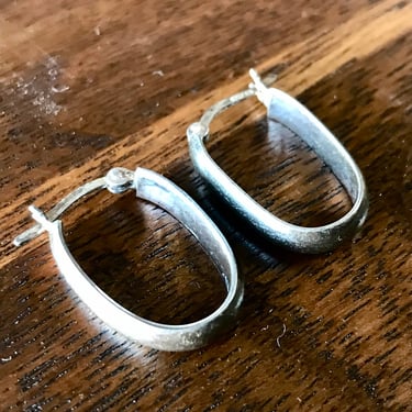Sterling Hoop Earrings Huggie Oval Hoops Earring 925 Silver Jewelry Oblong 
