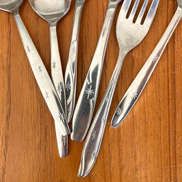 mix and match atomic star MCM stainless flatware 10 piece salad forks dinner fork spoons 