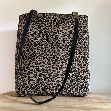 Vintage 90s Hillard & Hanson Neutral Animal Print Shoulder Tote Bag 