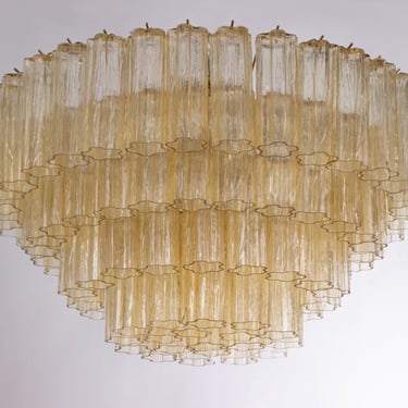 Special listing E. clear glass Italian flush lamp Ø80 cm clear Murano glass Tronchi on 4 tiers, large ceiling chandelier 