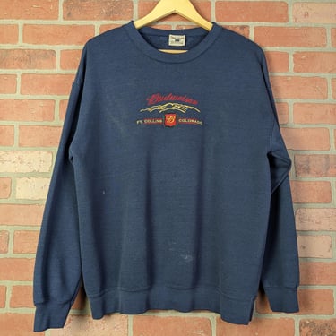 Vintage 90s Fort Collins Budweiser ORIGINAL Crewneck Sweatshirt - Extra Large 