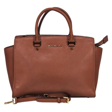 Michael Kors - Tan Saffiano Leather Handbag w/ Detachable Strap
