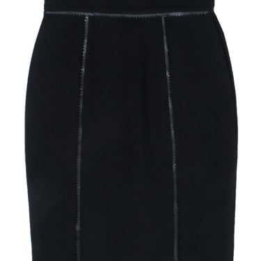 Burberry - Black Pencil Skirt w/ Scalloped Edges Sz 6