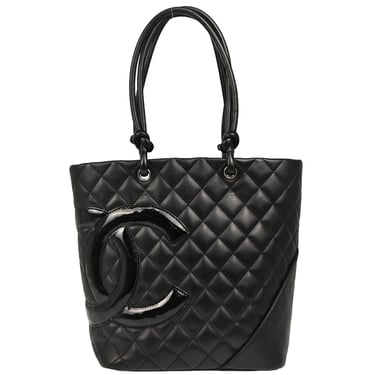 Chanel Black Calfskin Cambon Ligne Tote Handbag