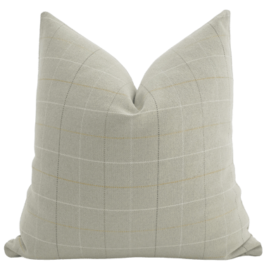 Taupe Plaid Pillow Cover