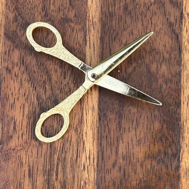 Vintage Scissor Brooch JJ Jonelle Fashion Jewelry Retro 3d Action Haus stylist 