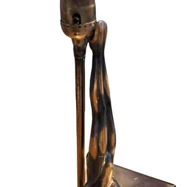 Rare Copper Frankart #220  "Legs Up" Nude Female Figuring Table Lamp 