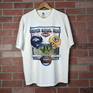 Vintage 1998 Starter NFL Superbowl Champions ORIGINAL Graphic Sports Tee - Large 