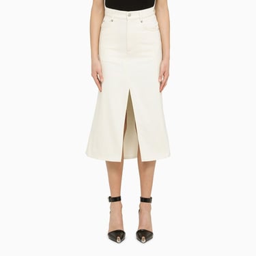 Alexander Mcqueen Ivory Denim Pencil Skirt Women