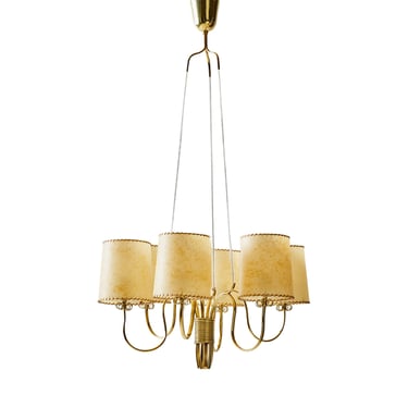 Brass Chandelier by Paavo Tynell for Taito Oy