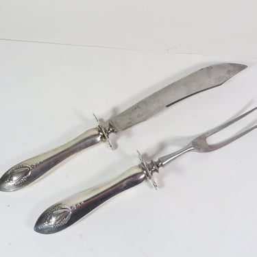 Vintage Sterling Silver Serving Knife and Fork - Sterling Carving Knife and Fork 