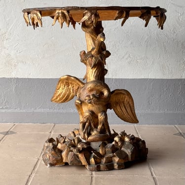 18th C. Carved Italian Giltwood Center Table of an Eagle with a Snake