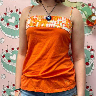 Orange Cami Circle Top