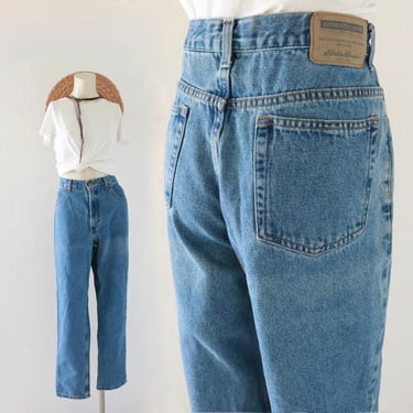 worrrn high waist jeans - 30 - vintage 90s y2k womens Eddie Bauer classic blue jean denim pants 