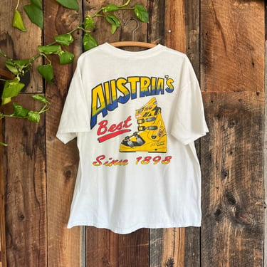 Vintage 90s Koflach Austria Ski Boots Vintage T shirt Single stitched size L 