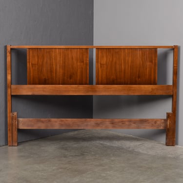 Mid-Century Queen Size Walnut Headboard United Furniture 