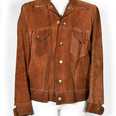 Vintage 60s Brown Suede Leather Jacket HIPPIE WOODSTOCK 1970s, 1960s 