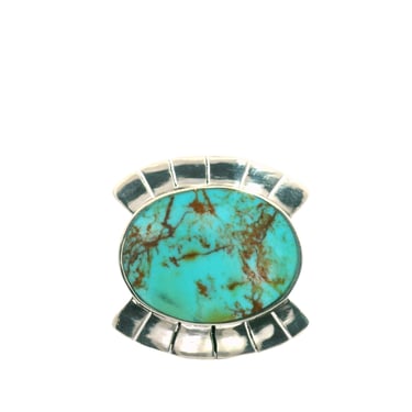 SECONDS JEWELRY: Wide Eye Ring - Two Tone Turquoise