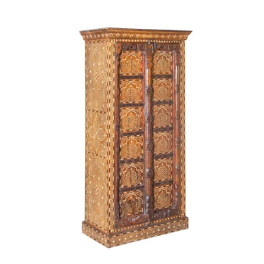 Teak 2 Dr. Tall Cabinet with Inlay from Terra Nova Furniture Los Angeles 