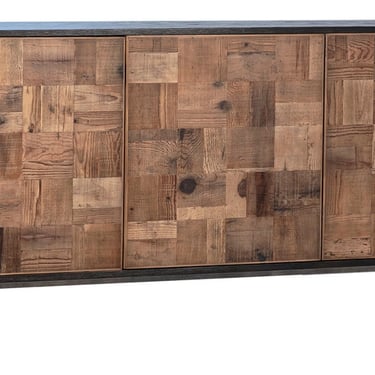 72” Reclaimed Oak wood and Iron Base Sideboard Media Cabinet from Terra Nova Designs 