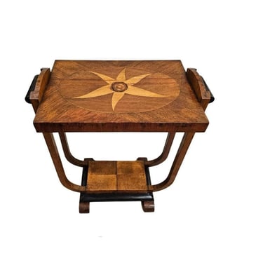 1920s/1930s Italian Art Deco Period Mahogany Marquetry Tray Side Table 