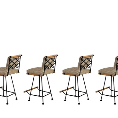 Set of 4 'Los Feliz' Swiveling Counter Stools by Design Frères, in COM