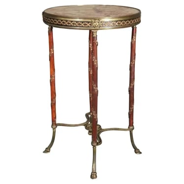 Fine Adam Weisweiler Style Bronze Mounted Breche d' Alep Marble Top Table