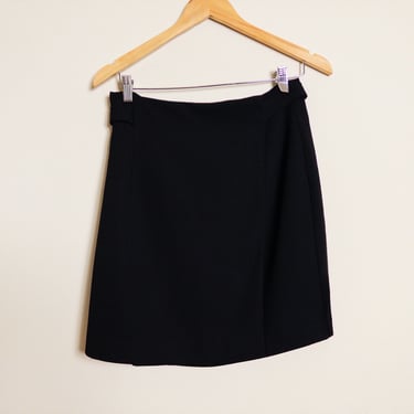 Vintage 90s Black Wrap Around Streetwear Skirt Size 10 Medium 