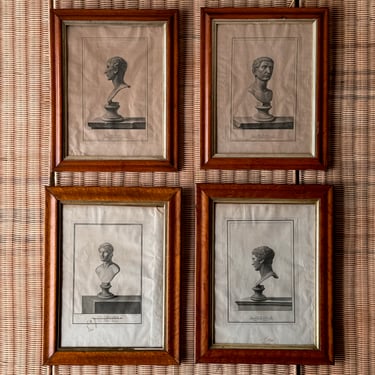 Set of Four 18th C. Giovanni J. Casanova Engravings of Roman Busts