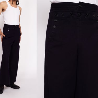 Flying Apple Vintage 60s 70s High Waist Sailor Pants - Unisex Xs