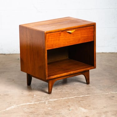 Mid Century Modern Nightstand End Table Side Walnut Lane Perception Drawer Mcm