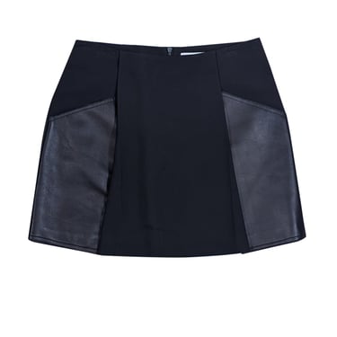 3.1 Phillip Lim - Black Mini Skirt w/ Leather Panels Sz 4