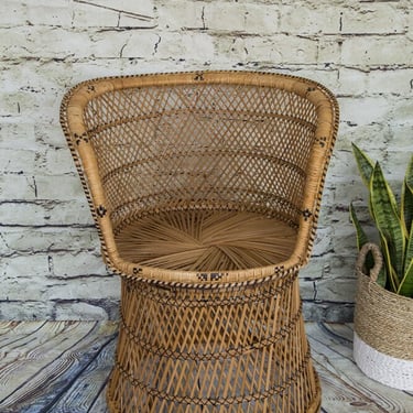 Vintage Wicker Barrel Chair 