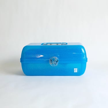 Caboodles Make-up Case, Blue Sparkles, use to store Toiletries, Hobbies, Crafts - New With Tags! Vintage 1990's 