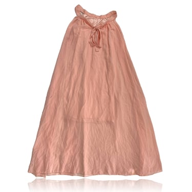 90s Peachy Pink Halter Swing Dress Midi // Flowy Dress // Size Medium 