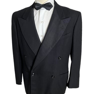 Vintage 1940s FOREMAN & CLARK Wool Tuxedo Jacket ~ 40 S ~ Suit ~ Wedding ~ Blazer / Sport Coat / Suit ~ Double Breasted Tux 