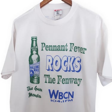 Rolling Rock shirt / Fenway Park shirt / 1990s Fenway Park Green Monster Boston Red Sox Pennant Fever t shirt XL 