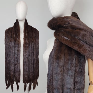 Vintage Fur Scarf / Mink Scarf / Vintage Fur / Fur with Tails 