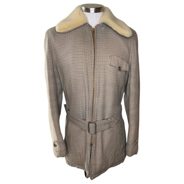 Men’s 1940s zipper jacket with Sherling collar 