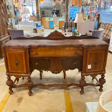 Vintage Ornately Carved Jacobean Style Buffet