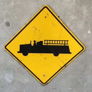 Firetruck Road Sign