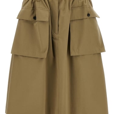 Prada Women Satin Cotton Midi Skirt
