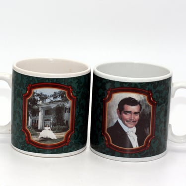 vintage gone with the wind mugs /rhett butler/scarlett ohara/1989 